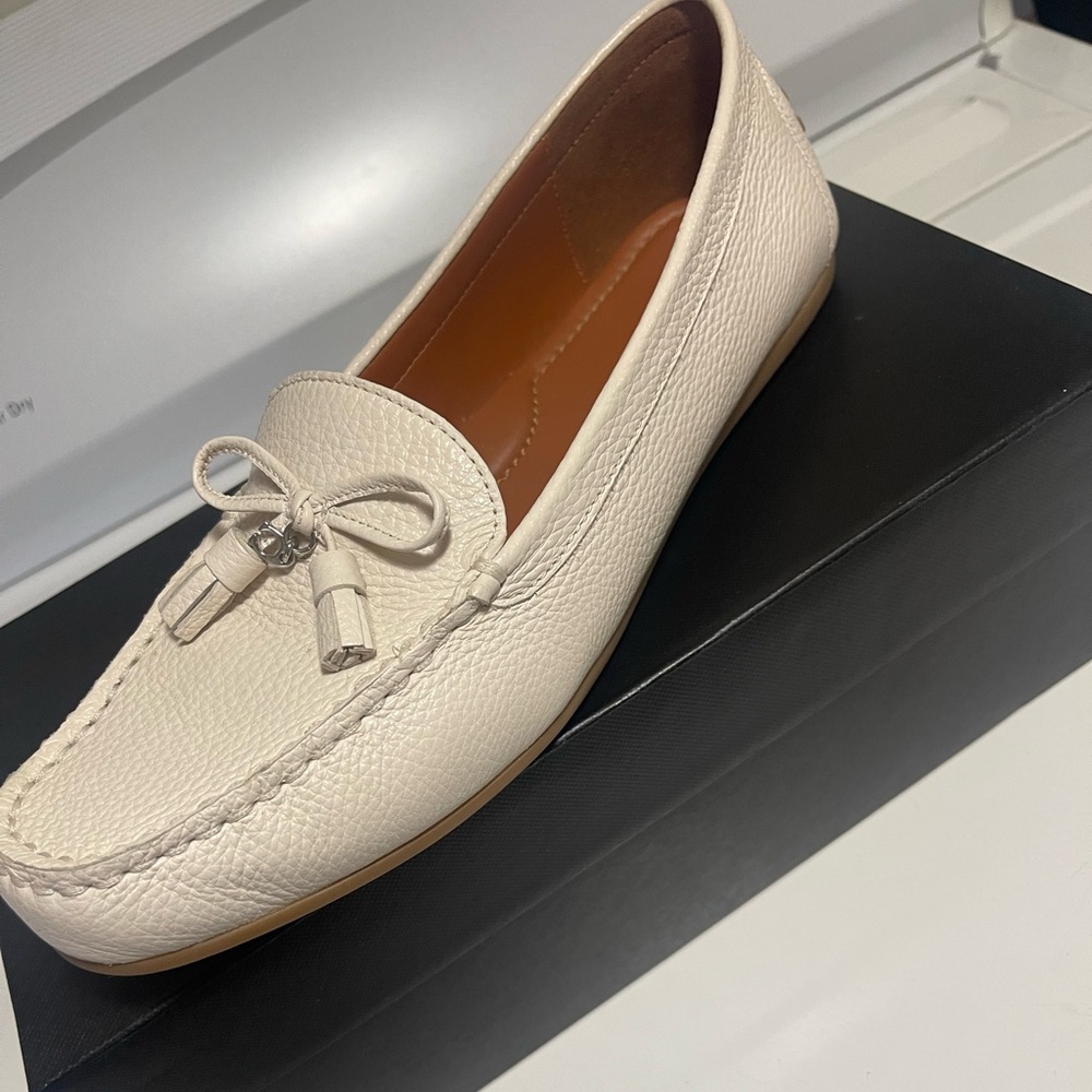Coach Cream Leather Loafers